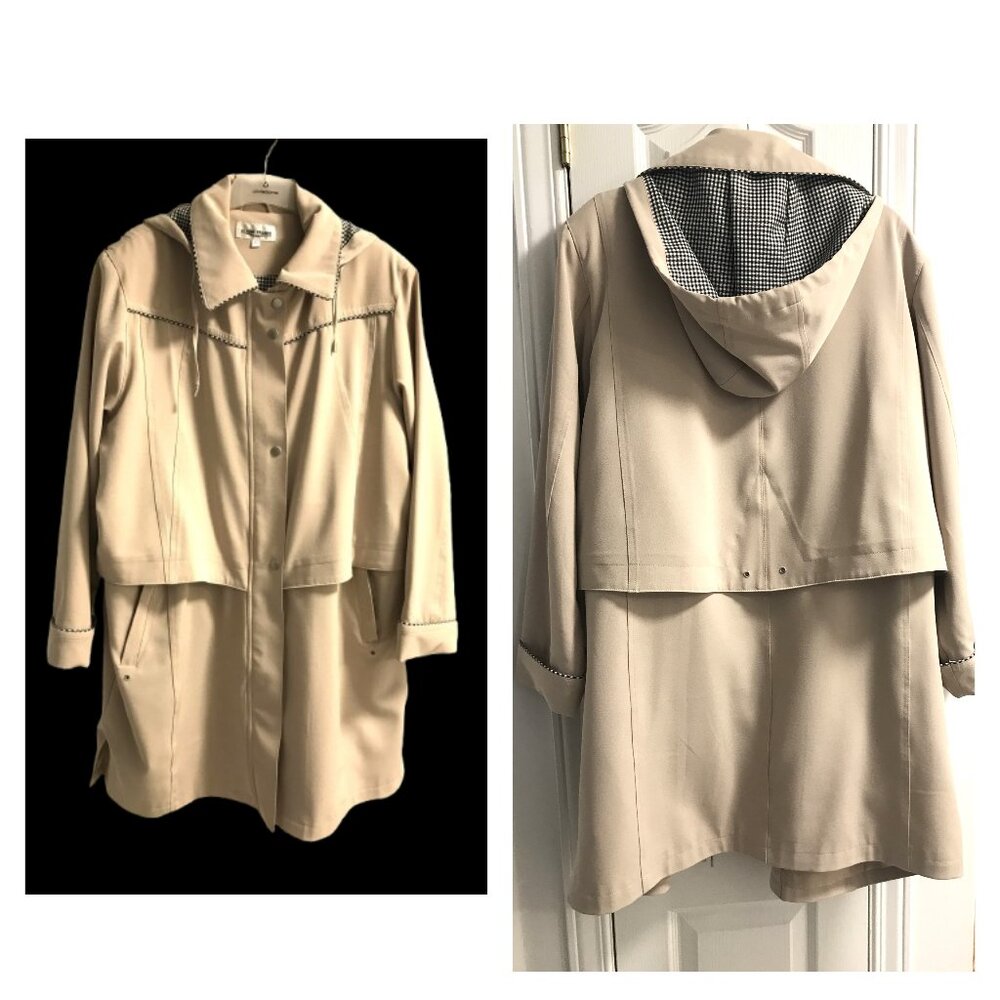 Brand New Claire France Beige Trench Coat Size 2X